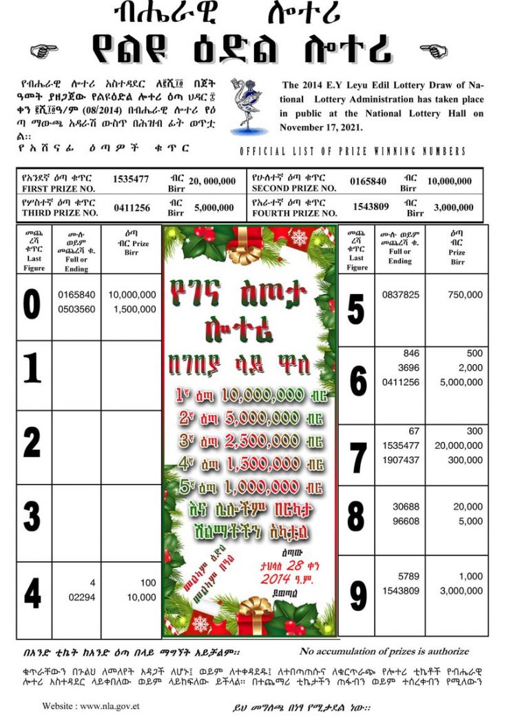 Liyu Edel Lottery For November 17 2021 08 2014 Winning Numbers 