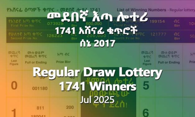 Regular Draw Lottery 1741 for Jul 2024 (Sene 2017) Winning Numbers