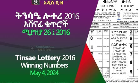 Tinsae Lottery (ትንሣኤ ሎተሪ）Miazia 2016 (May 4, 2024) Results & Winning Numbers