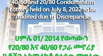 40/60 and 20/80 Condominium Lottery held on July 8, 2022 to be Audited due to Discrepancies such as people winning houses without saving money